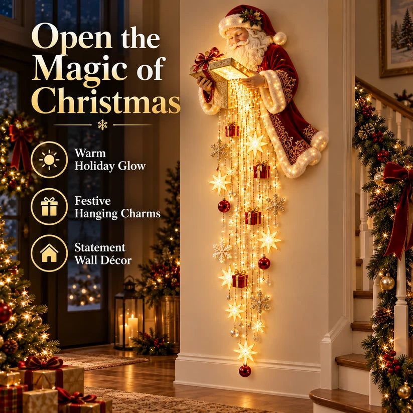 š
Santaās Magical Gift Starfall Cascade⢠| Lighted Christmas Wall Decor