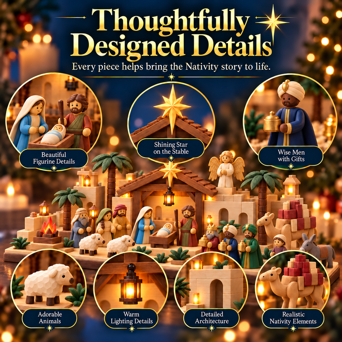 ✝️Nativity Advent Calendar – 24-Day Buildable Christmas Nativity Set✨