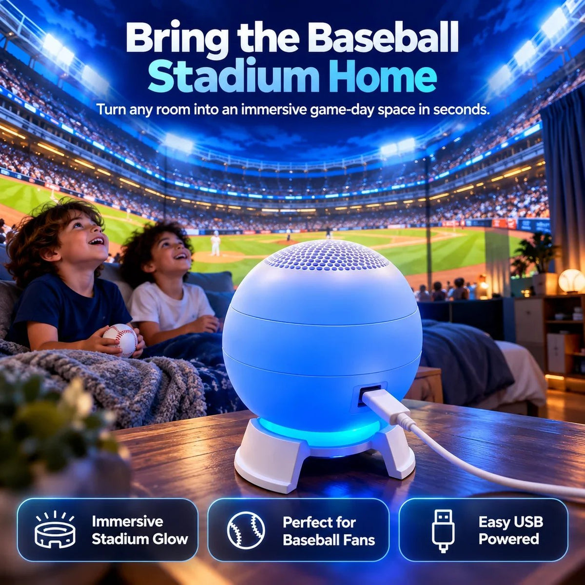 ⚾🏆 Baseball Stadium 5D Projection Light – Transform Any Room Into Game Day