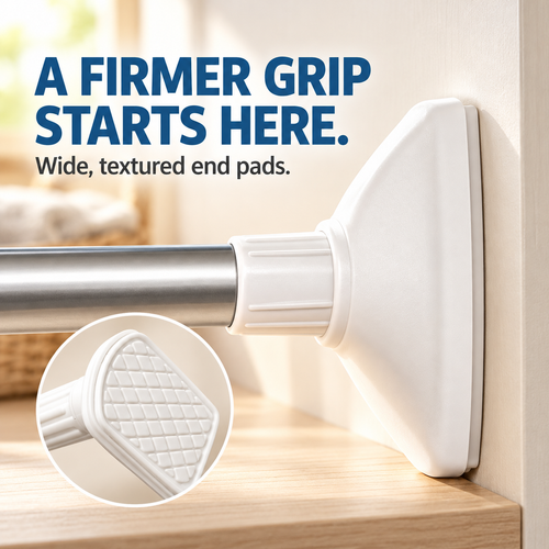 Drill-Free Adjustable Tension Rod – No Holes, No Damage, Instant Install