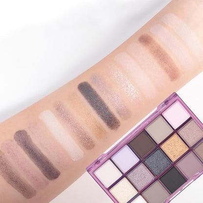 Smokey Eye Shadow Makeup Palette,15 Colors Nude Taupe Dark Shimmer Matte Makeup Pallet,Long Lasting Waterproof for Daily and Halloween,Vegan,Cruelty -free