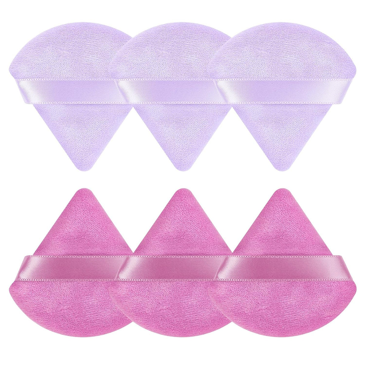 6 Pcs Powder Puff, Face Soft Triangle Makeup Puff Velour Makeup Sponge for Loose Powder (Black)