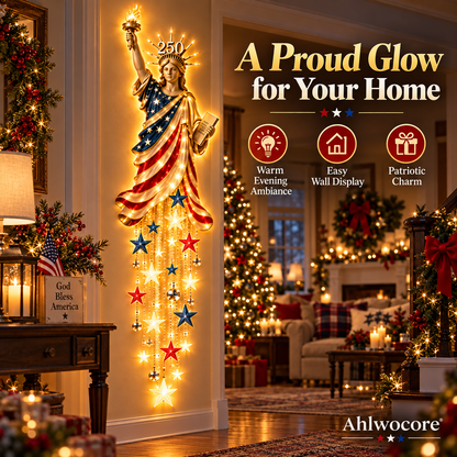🗽 Liberty 250 Starfall Wall Glow – Patriotic Anniversary Lighted Keepsake
